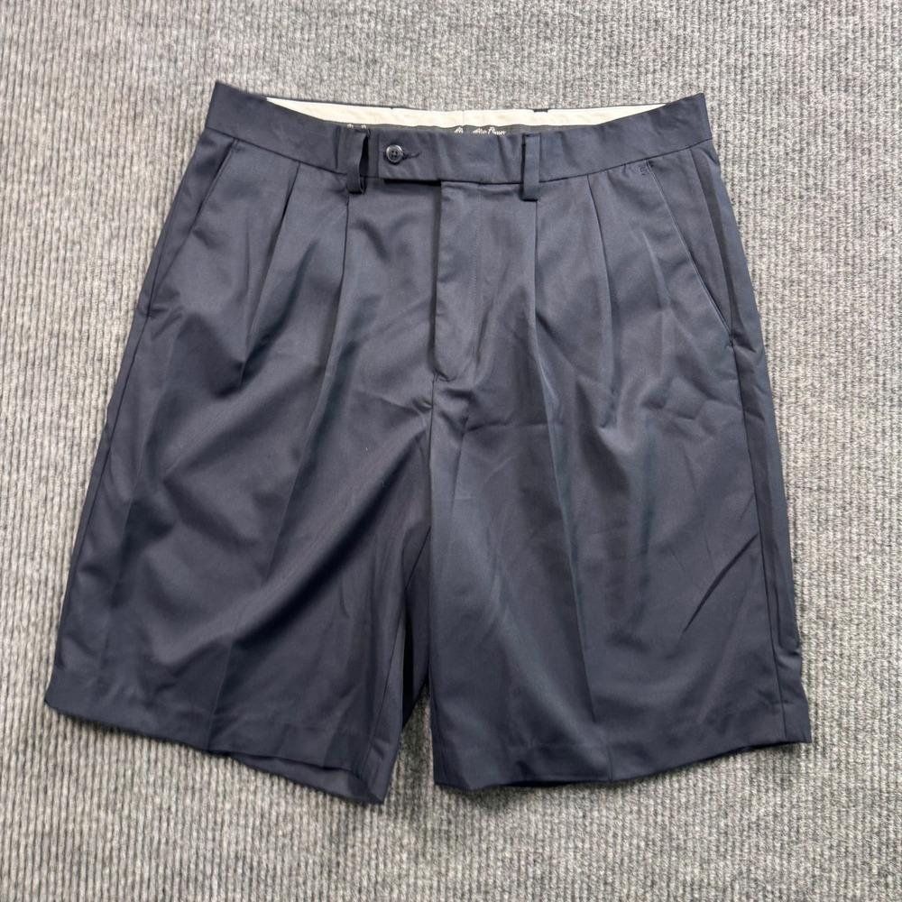 Vintage Alan Flusser Golf Shorts‎ Navy Pleated Old Money Dadcore 36